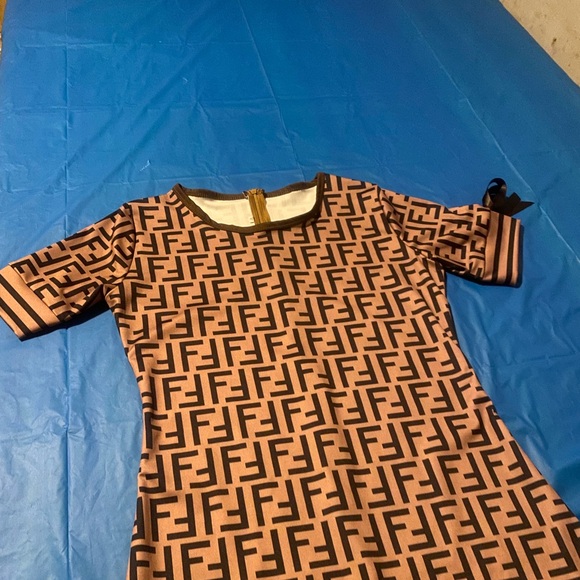 Fendi Tan and Black Monogram Dress - Picture 7 of 10